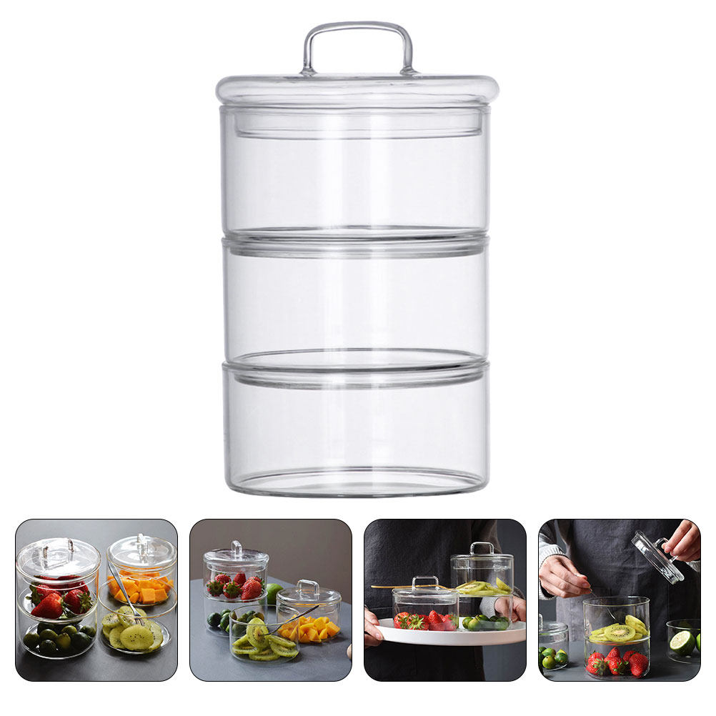 Food Storage Stackable Containers - Набор из 1 прозрачной стеклянной миски