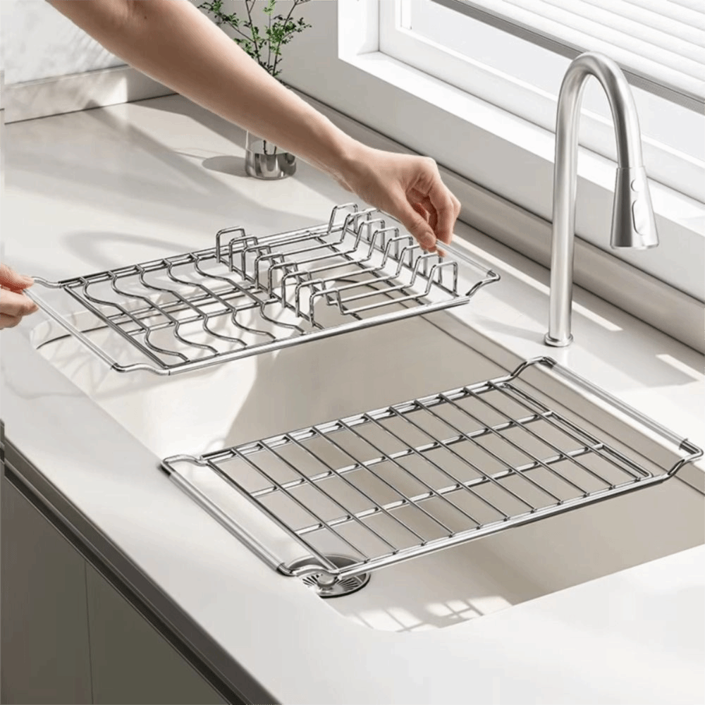 Food Storage Organiser - Раздвижная сушилка для посуды из нержавеющей
