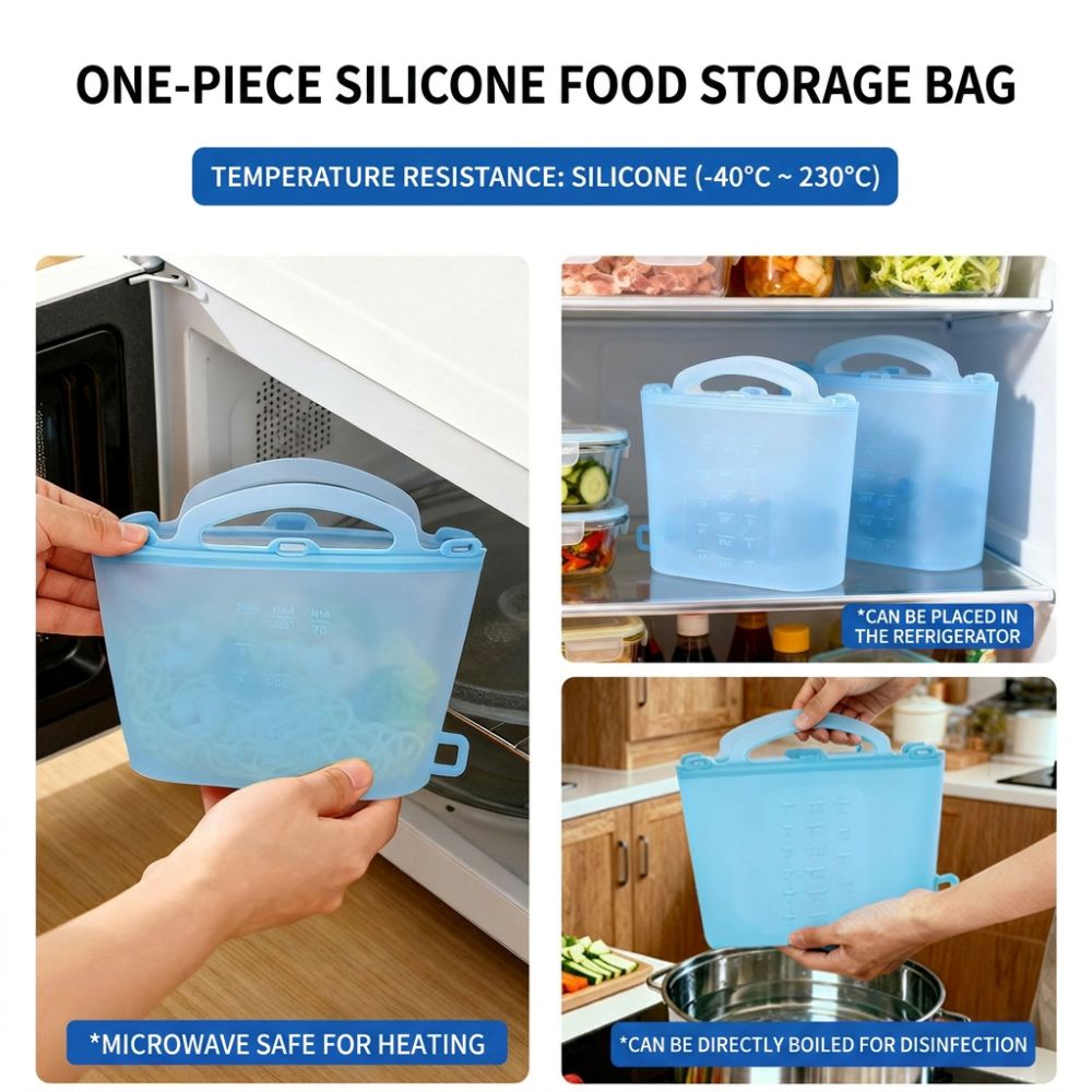 Food Storage Ziploc - Многоразовые силиконовые пакеты для хранения продуктов
