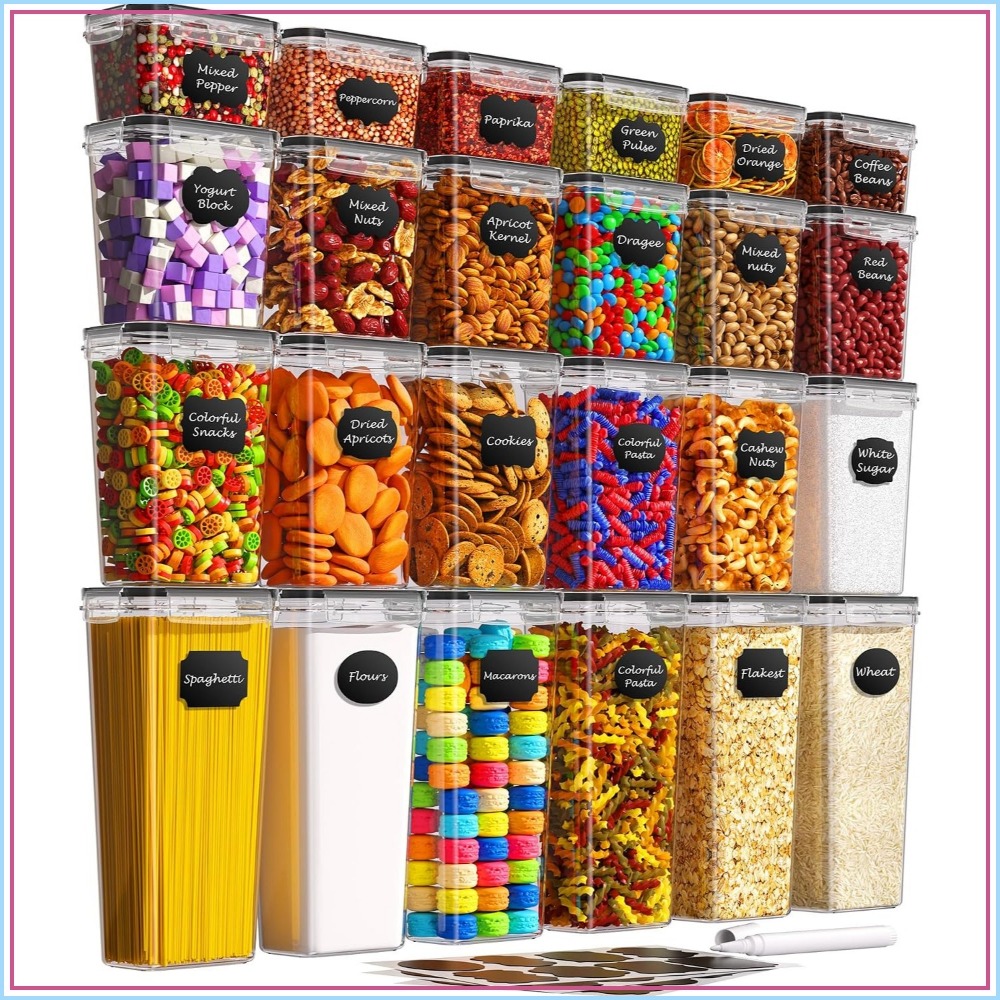 Food Storage Plastic Containers With Lids - 24 герметичных контейнера для хранения продуктов