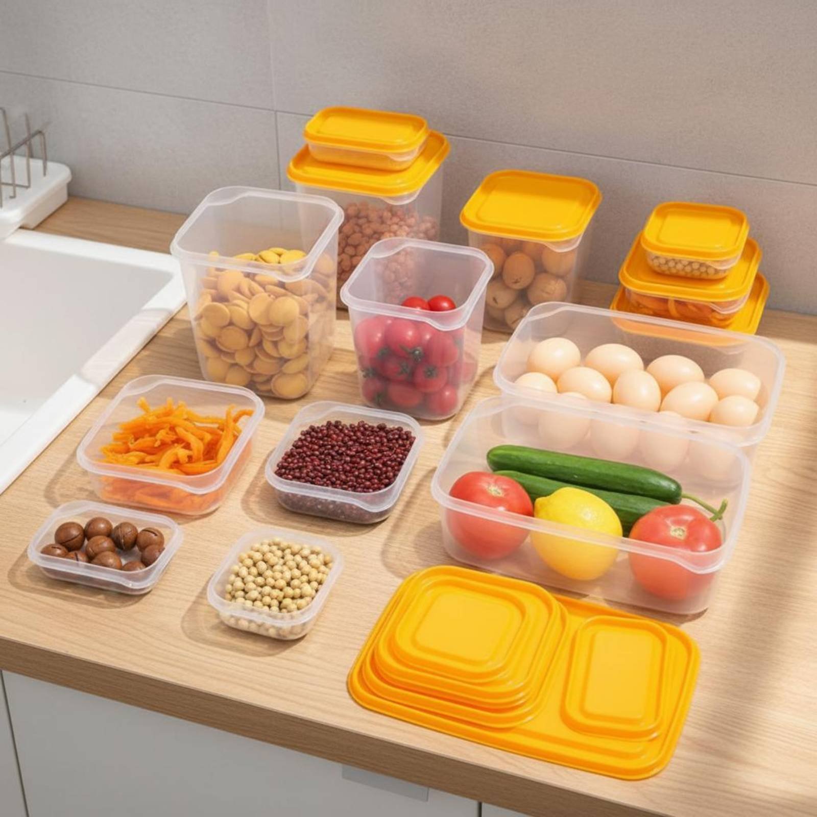 Набор из 17 герметичных пласти – обзор и цена Food Storage Plastic Containers With Lids