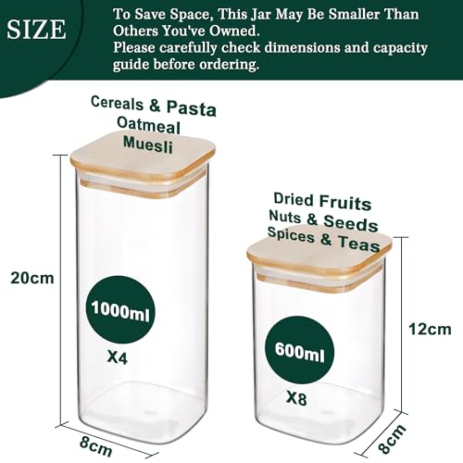 Набор из 12 квадратных стеклян – обзор и цена Food Storage In Pantry
