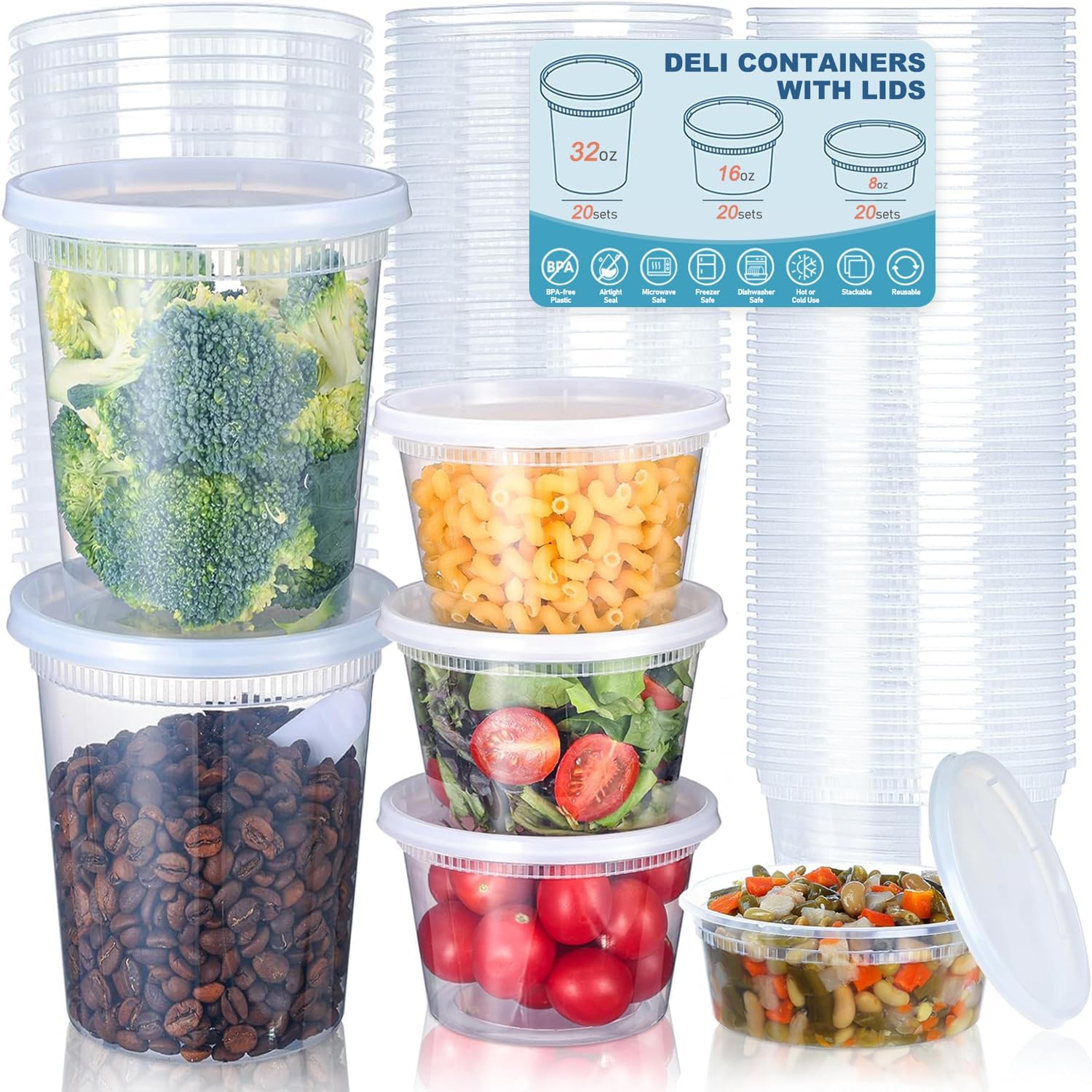 24 шт. контейнеры для хранения – обзор и цена Food Storage Plastic Containers With Lids