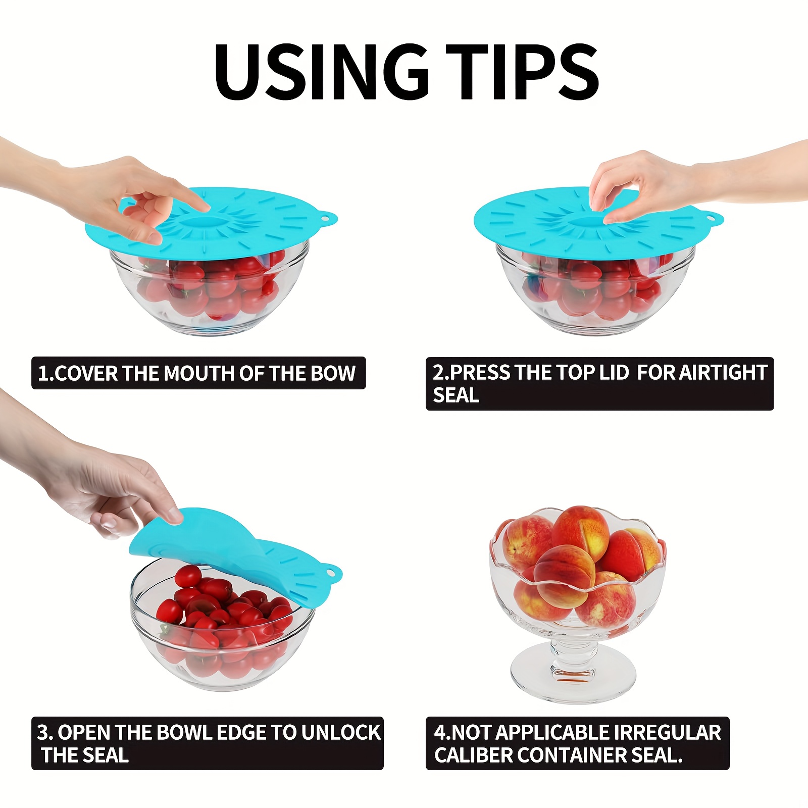 Набор из 5 силиконовых крышек, – обзор и цена Food Storage With Colander