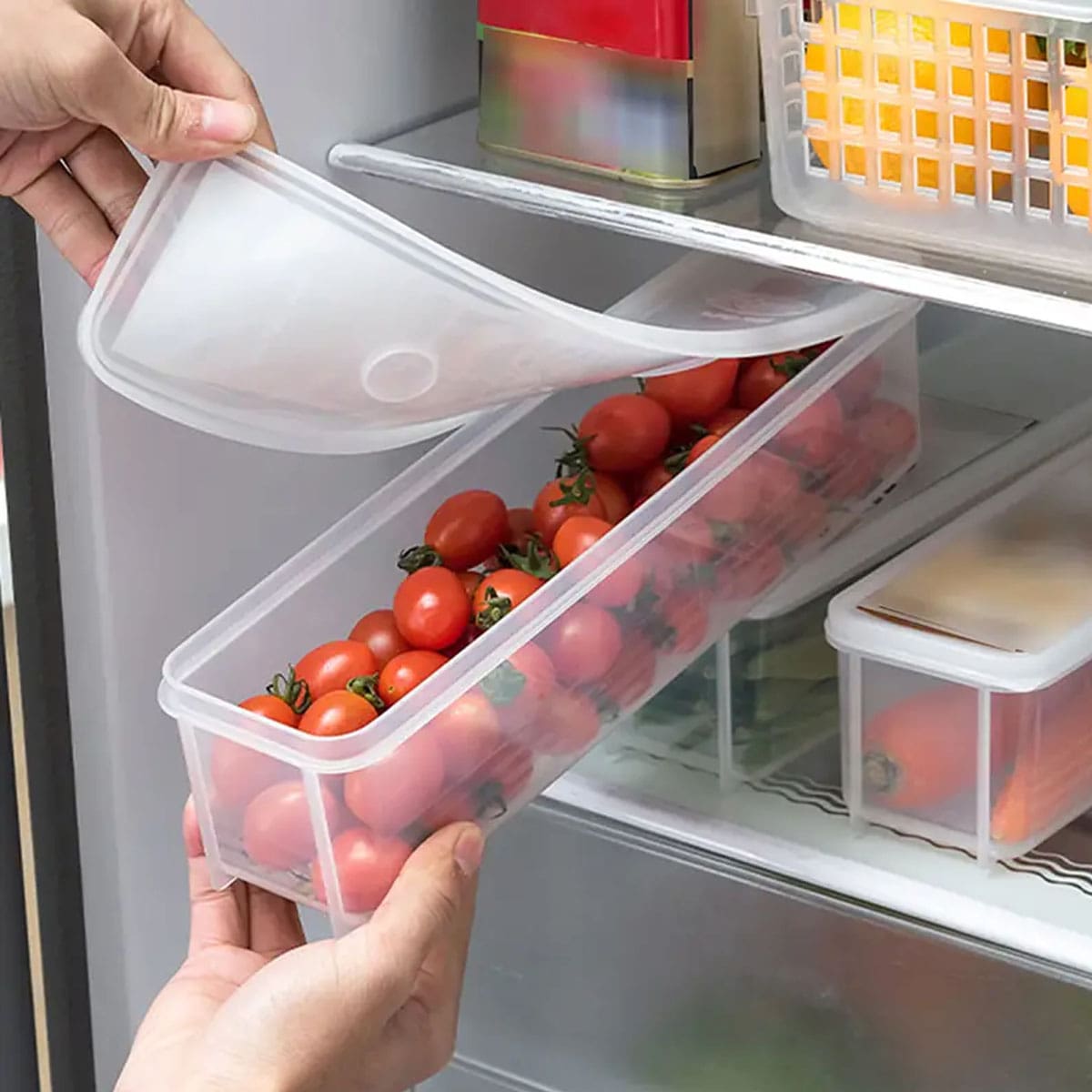 1 пластиковый прозрачный конте – обзор и цена Food Storage With Colander